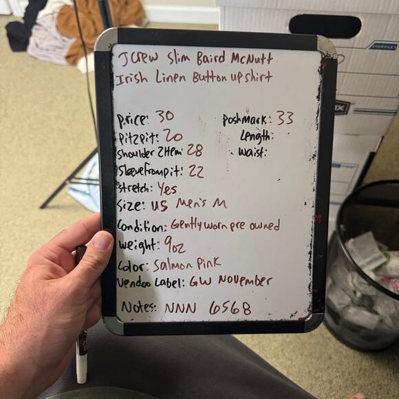 J Crew Slim Baird McNutt Irish Linen Button Up Shirt US Men's M - Picture 7 of 7